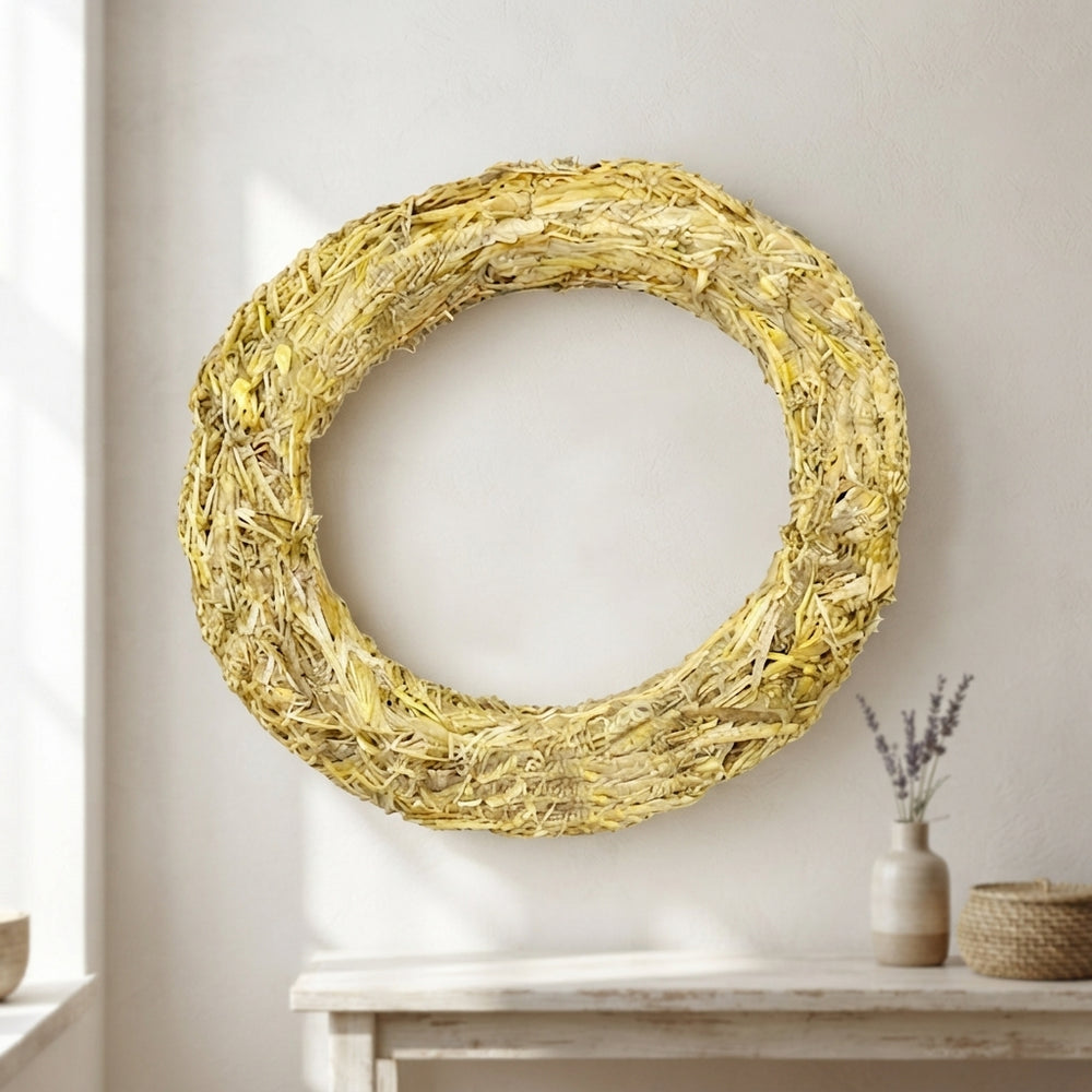 Natural Straw Wreath – 60cm Decorative Wreath