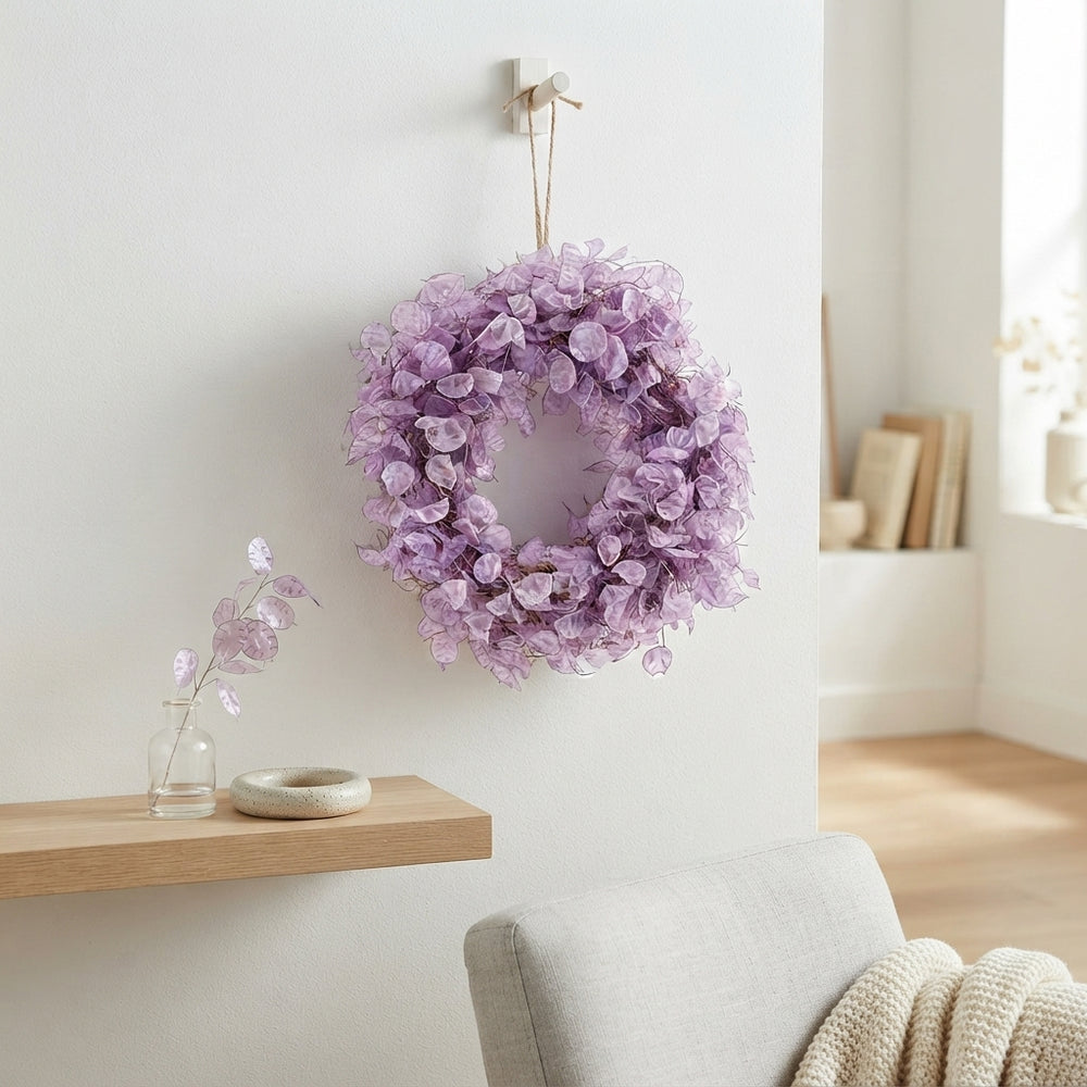 Lilac Dried Lunaria Wreath – 40cm