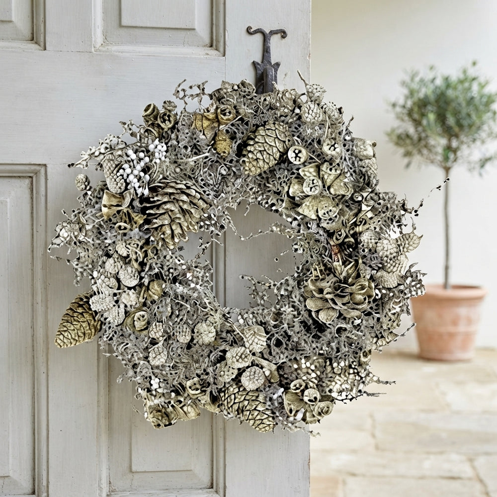 Mixed Fruit Wax Antique Olive Wreath – 35cm