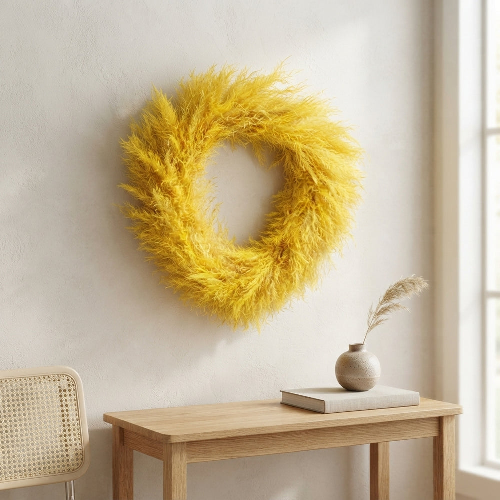 Yellow Lao Grass Wreath – 40cm