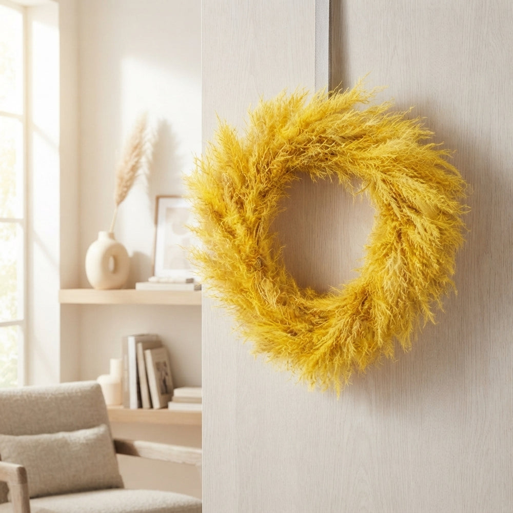 Yellow Lao Grass Wreath – 60cm
