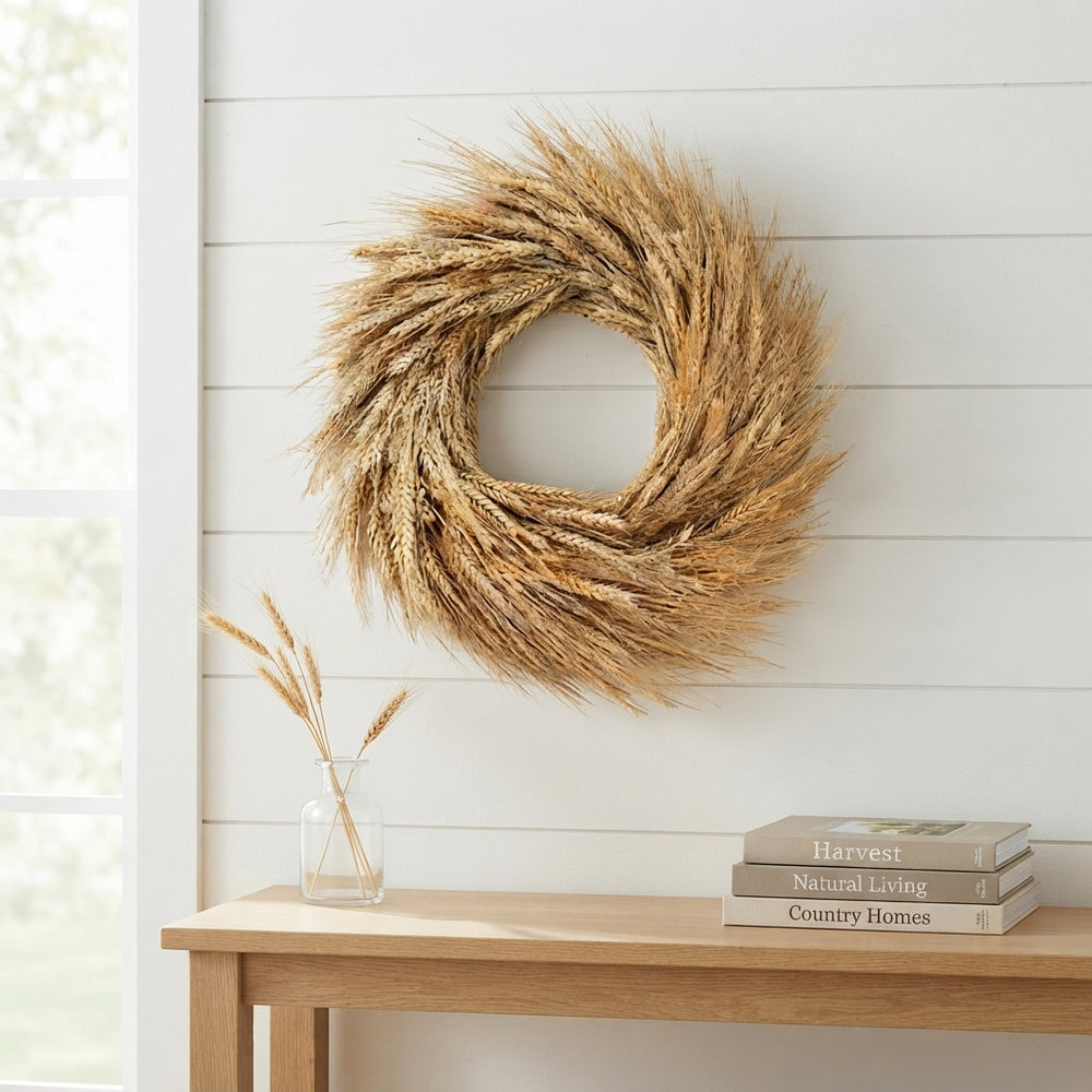 Dried Triticum Wheat Wreath – 40cm