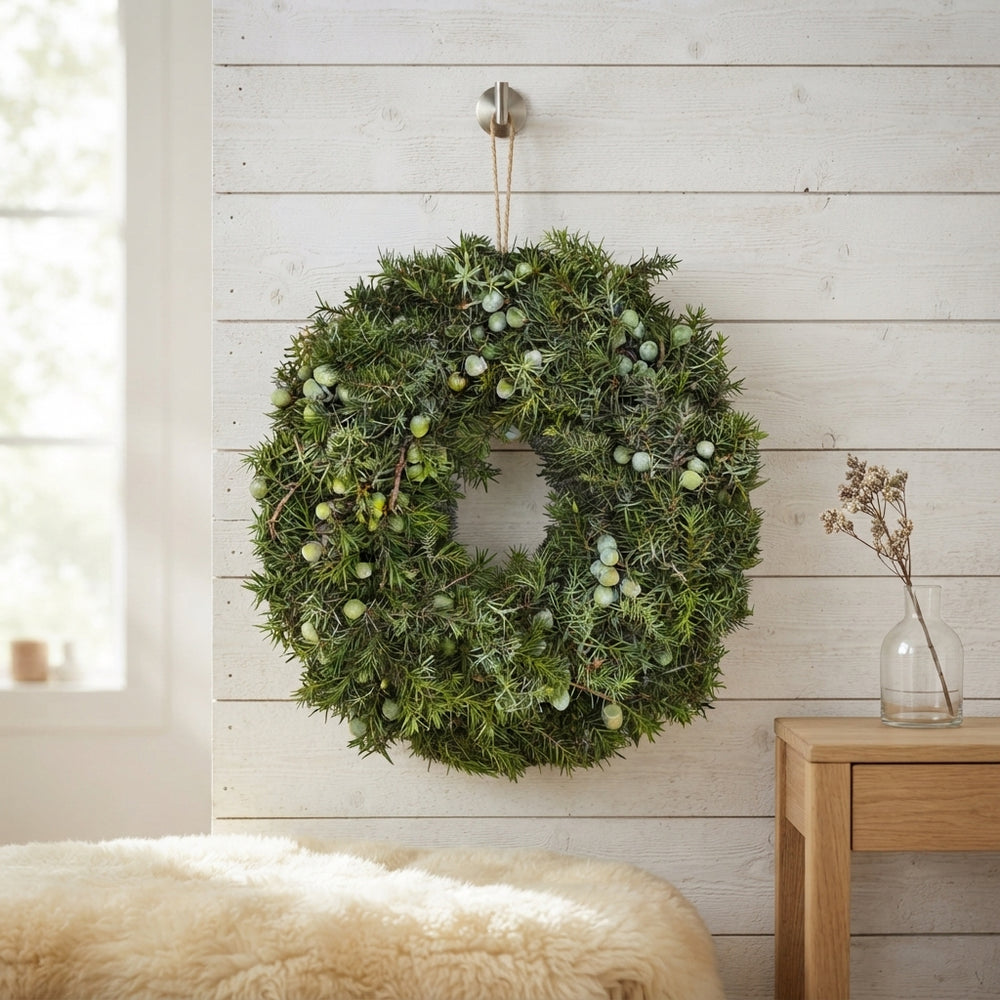 Natural Green Juniper Wreath – 40cm