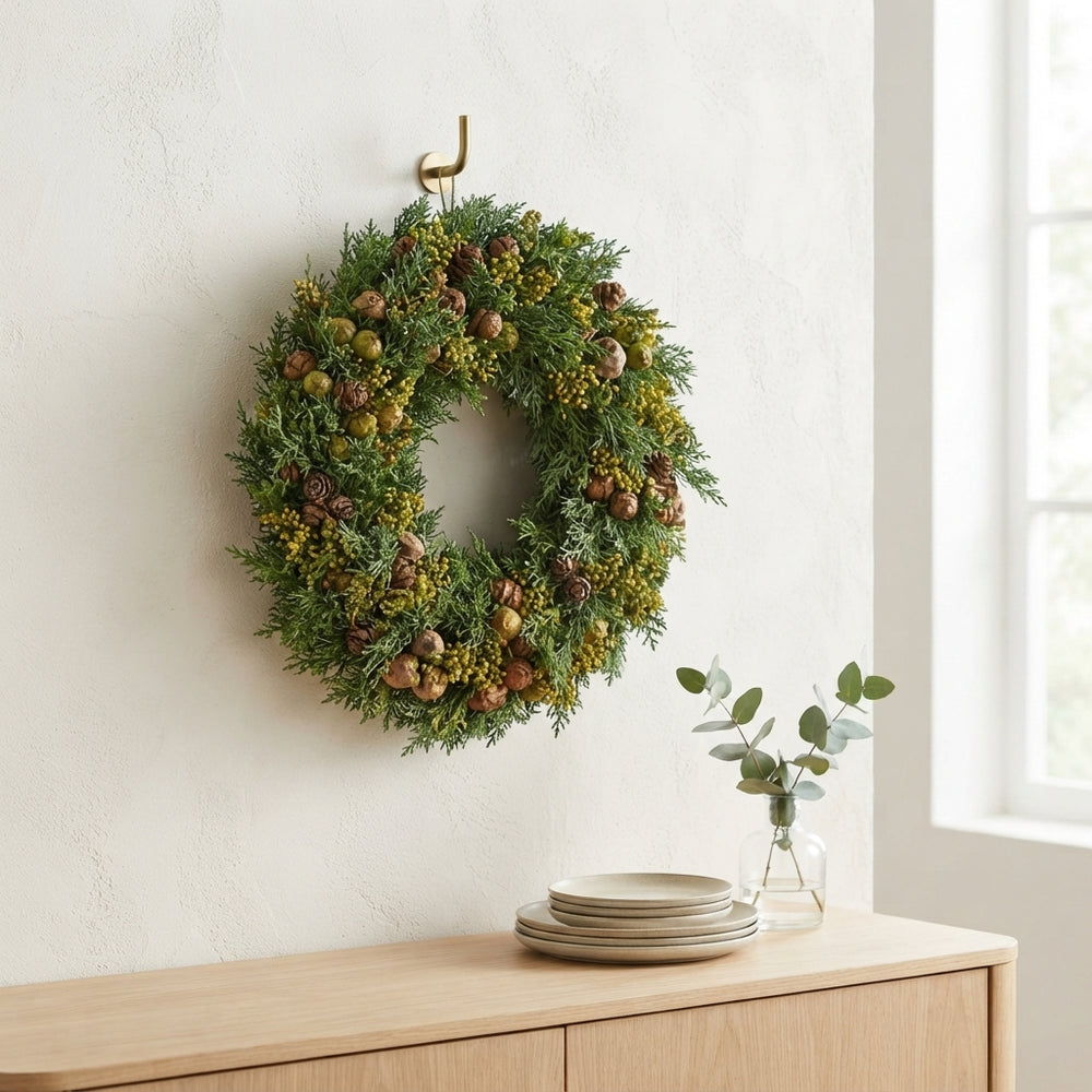 Green Cypress Exotica Wreath – 20cm