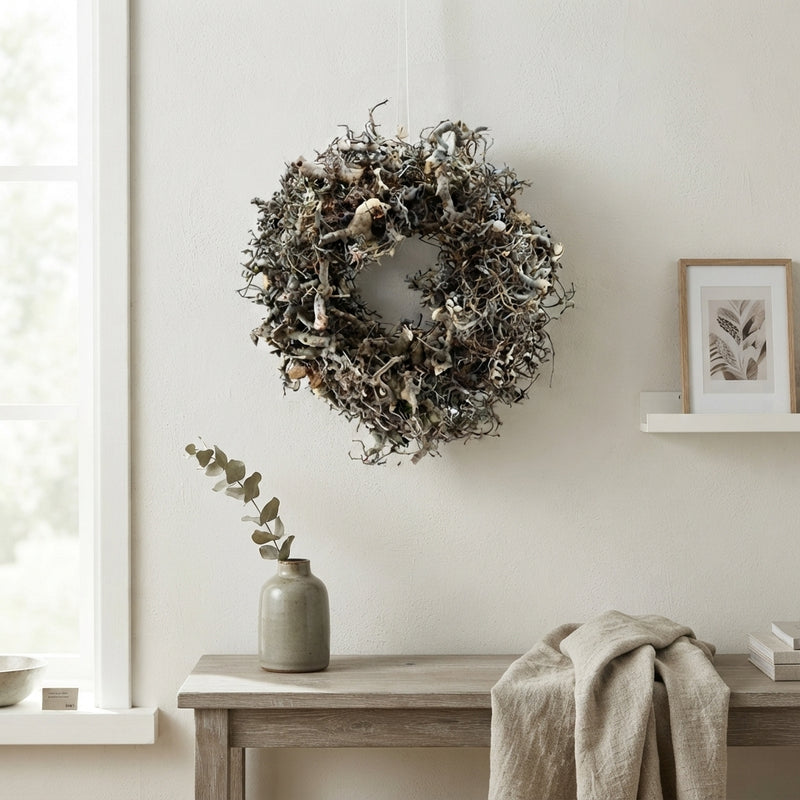 Grey Natural Bonsai-Style Wreath – 30cm
