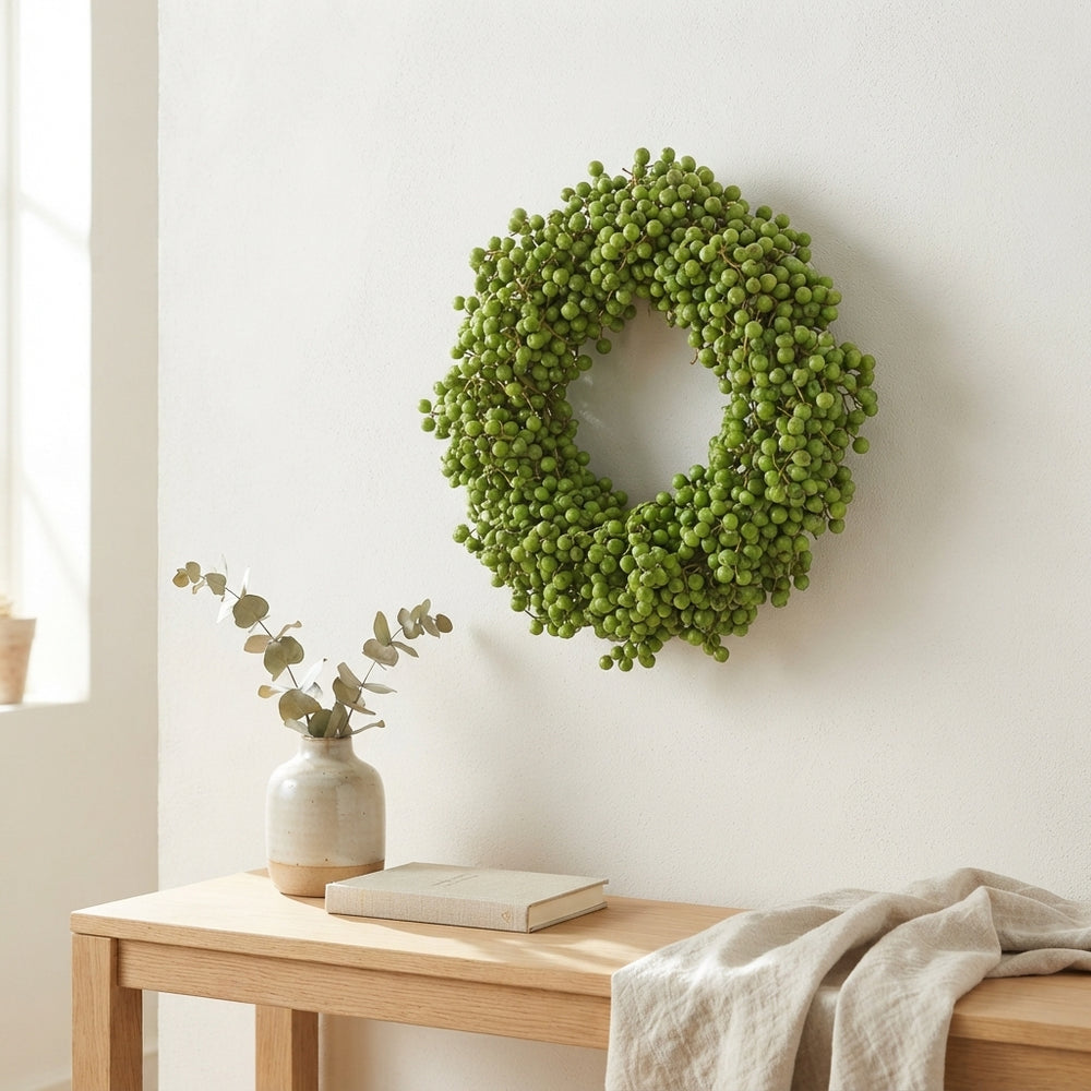 Green Lilac de Chine Wreath – 20cm