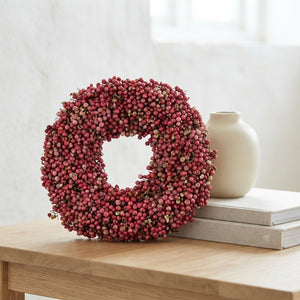 Pink Schinus Dried Flower Wreath – 20cm