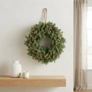 Green Juniper Pine Wreath – 20cm