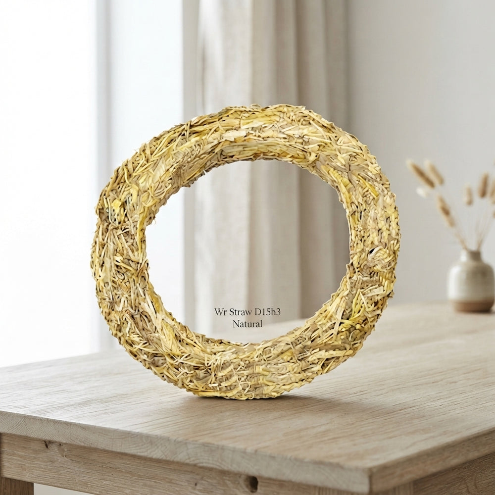 Natural Straw Wreath – 15cm