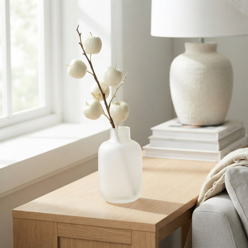 Ivory and White Wax Apple Decorative Stem