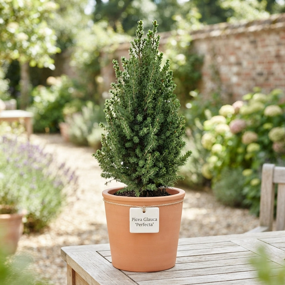 Dwarf Alberta Spruce (Picea glauca ‘Conica’) – 19cm Pot