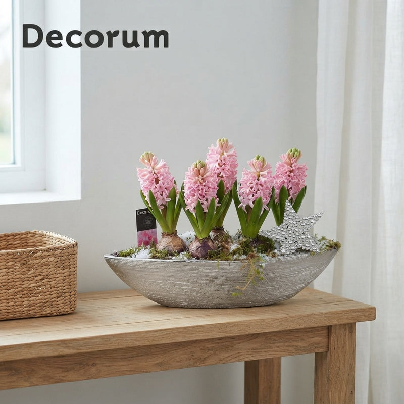 Ribbed Ceramic Boat Plant Arrangement – 30cm