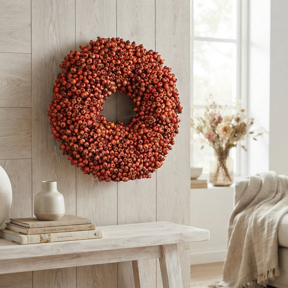 Orange Rosehip Wreath – 35cm