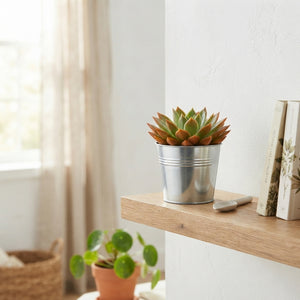 Mixed Plant Arrangement in Zinc Bucket