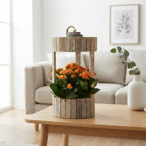 XXL Wooden Lantern Arrangement – Mixed Colours
