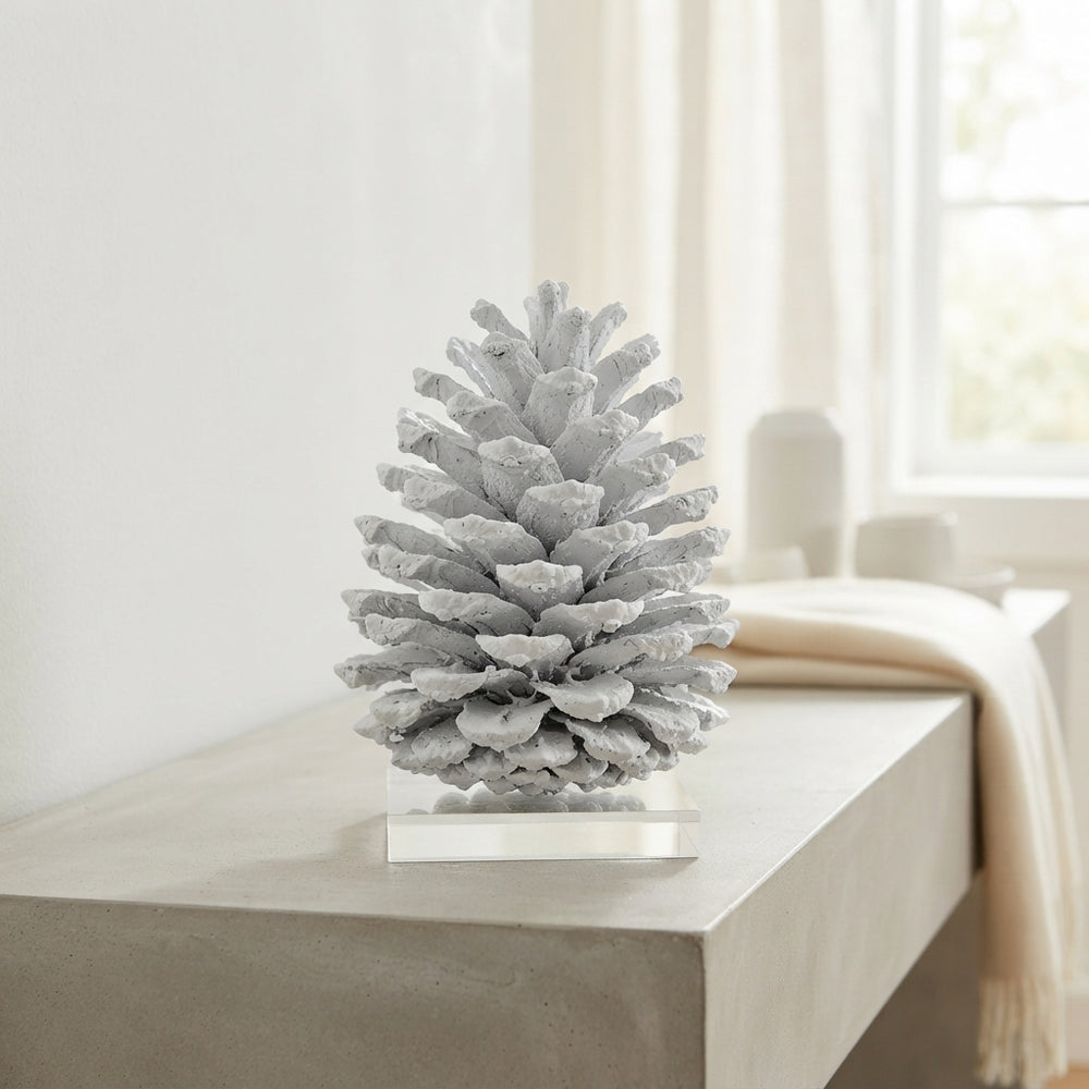 White Pine Cone Christmas Decoration