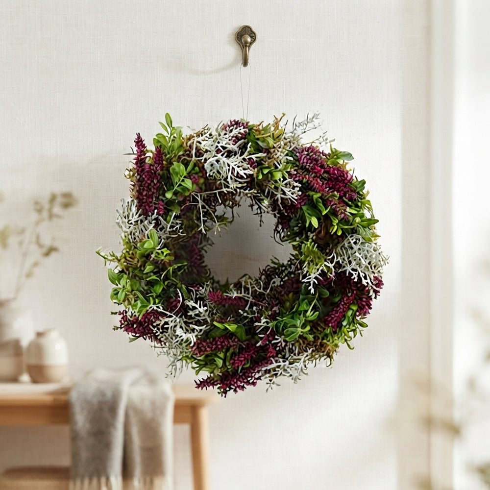 Mixed Colour Preserved Rose Wreath – 25cm