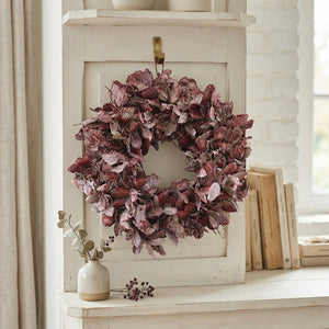 Burgundy Antique Oak Leaf Wreath – 30cm