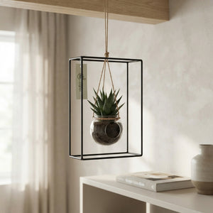 Black Metal Hanging Plant Rack Arrangement – 20cm