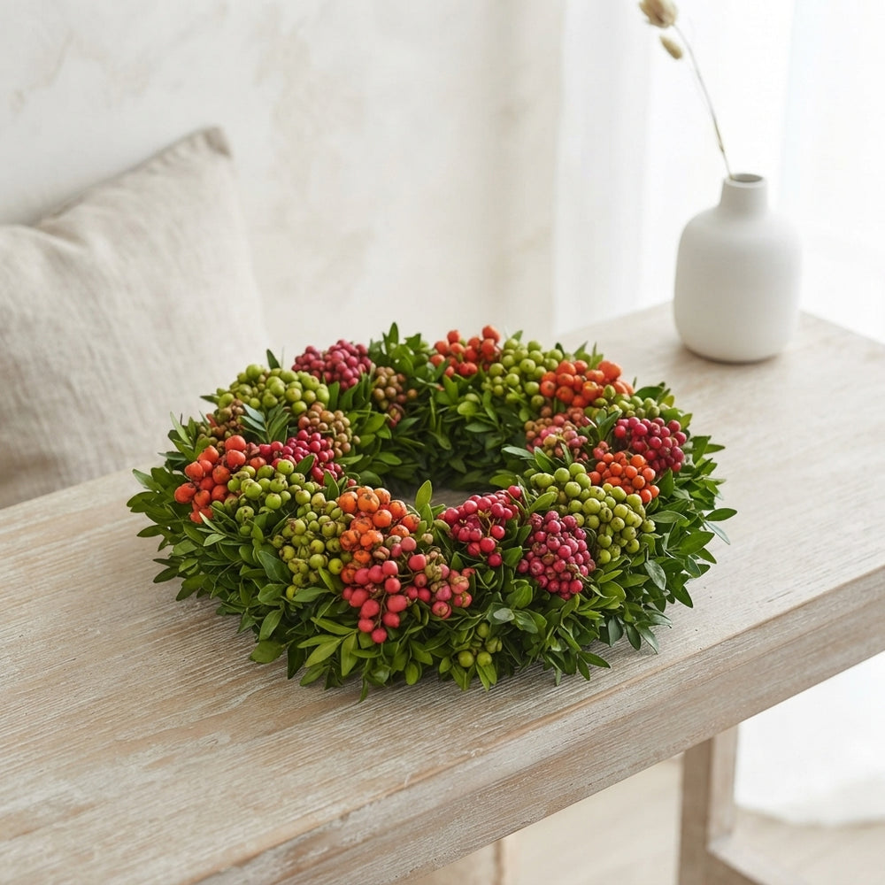 Mixed-Colour Decorative Wreath – 20cm