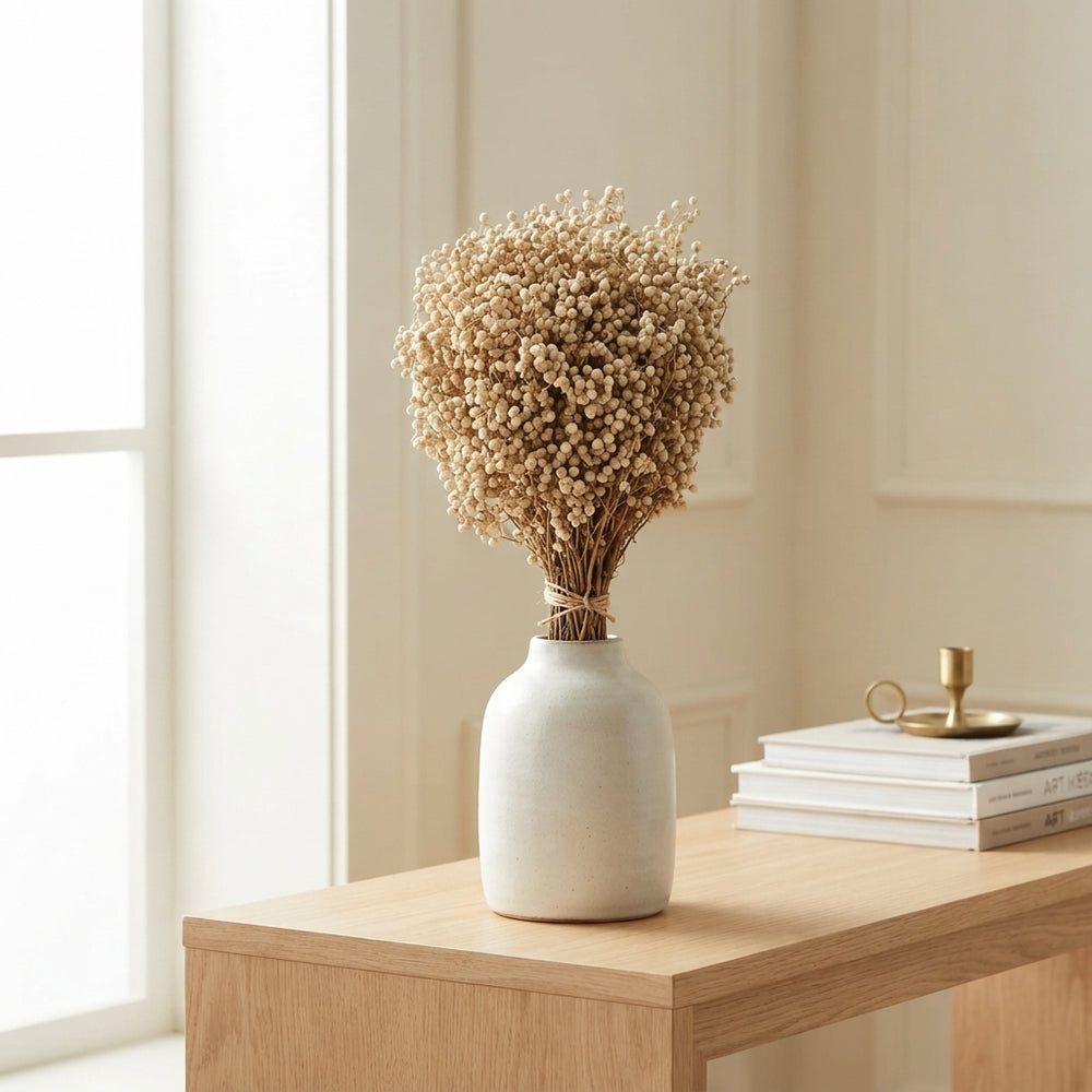 White Bleached Schinus Dried Foliage Bunch