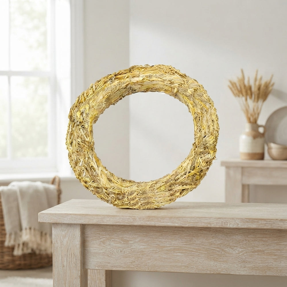 Natural Straw Wreath – 30cm