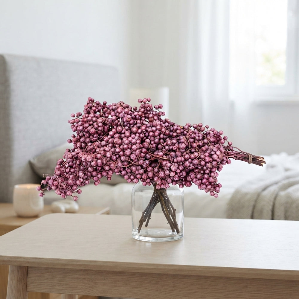 Metallic Pink Schinus Decorative Bunch