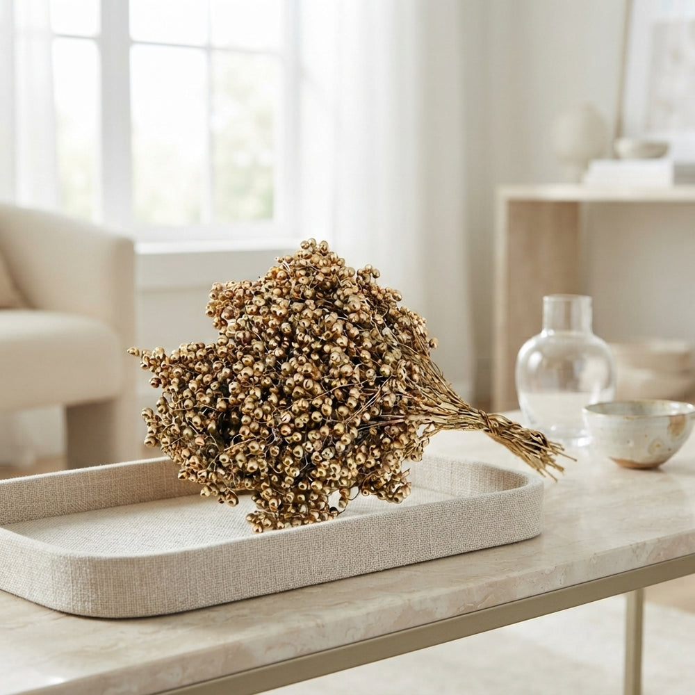 Gold Schinus Bunch – Dried Decorative Stems