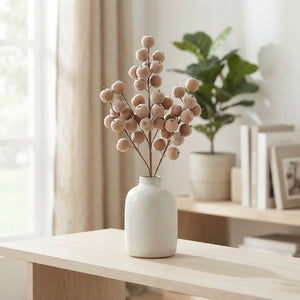 Natural Light Brown Wax Apple Decorative Stem