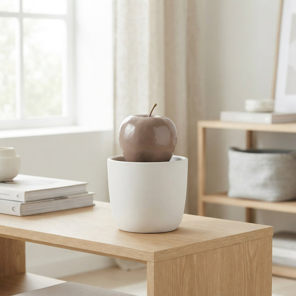 Taupe Wax Apple Decorative Stem