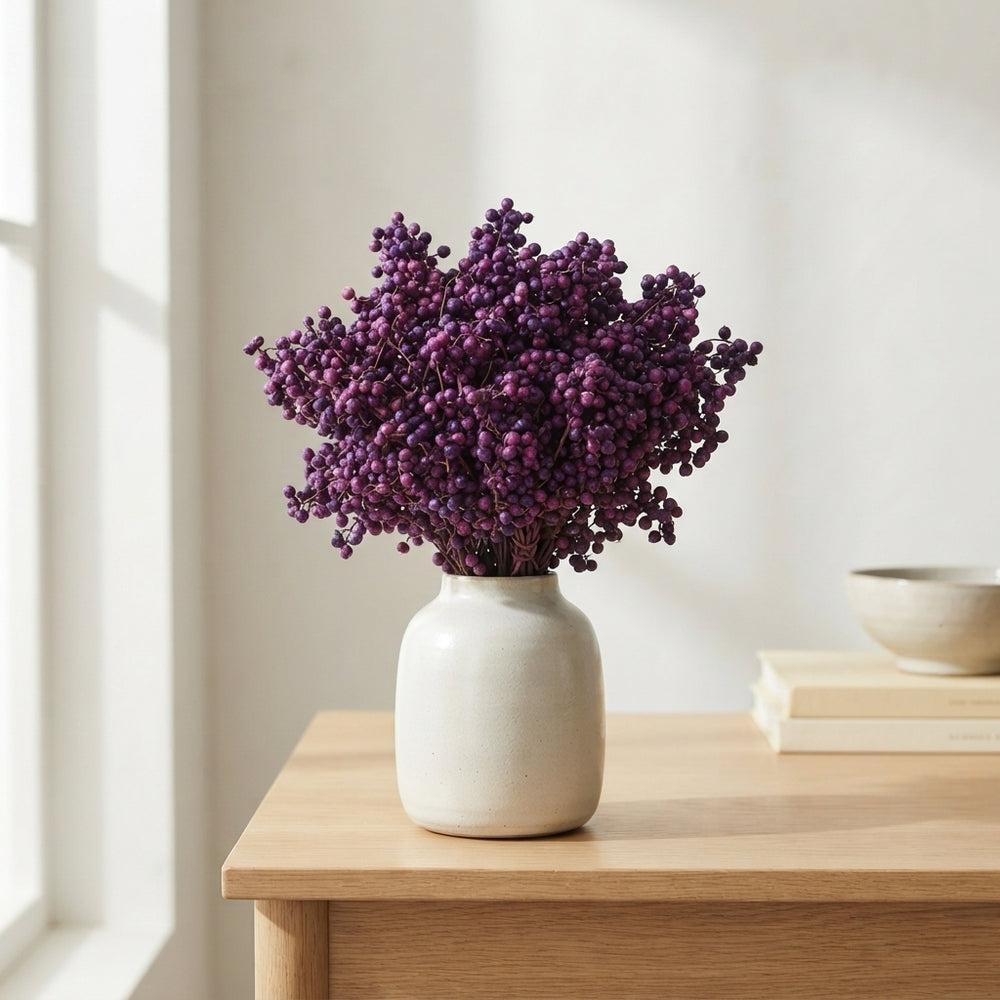Purple Schinus Dried Flower Bunch