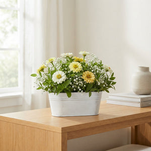 White Square Zinc Plateau Arrangement – 25cm