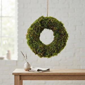 Natural Green Moss Wreath – 30cm
