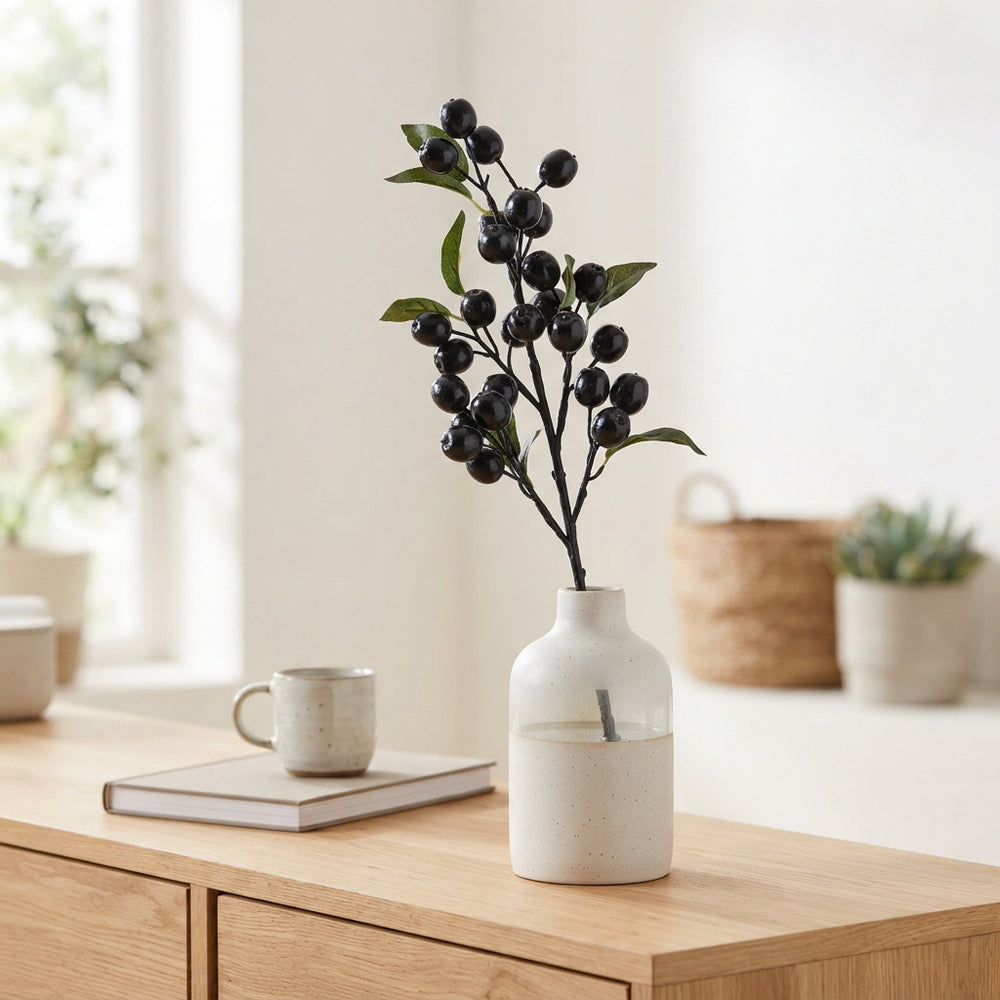 Black Wax Apple Decorative Stem