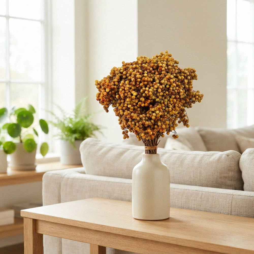 Yellow Schinus Mustard Bunch – Dried Decorative Stems