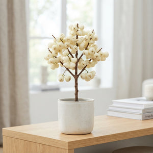 Ivory Wax Apple Decorative Stem