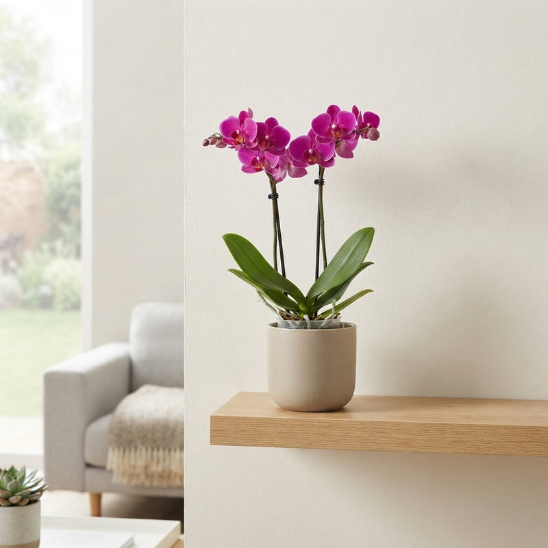 Mixed Phalaenopsis Orchid – 2 Stem, 12cm Pot