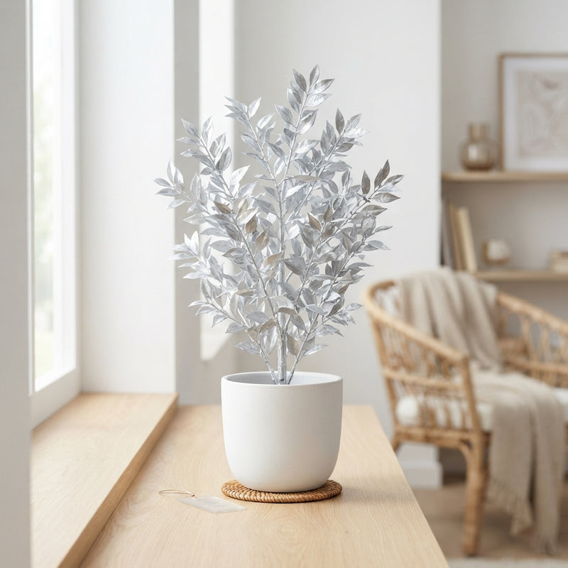 Silver Wax Apple Decorative Stem