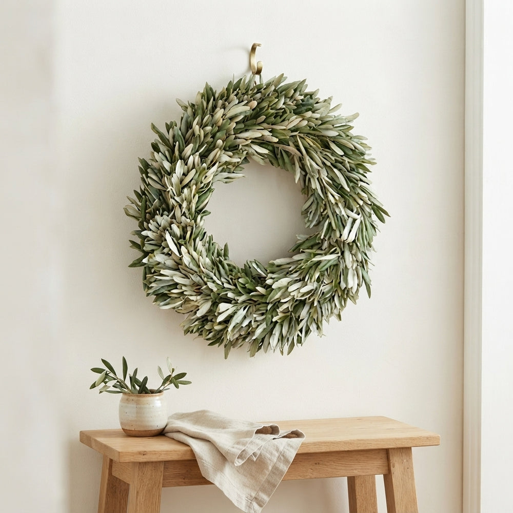 Mixed Olive Leaf Wreath – 40cm