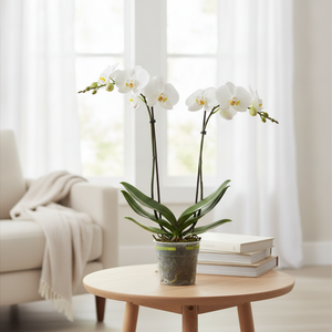 White Phalaenopsis 'Diva Blondy' (1 Stem) – 12cm Pot