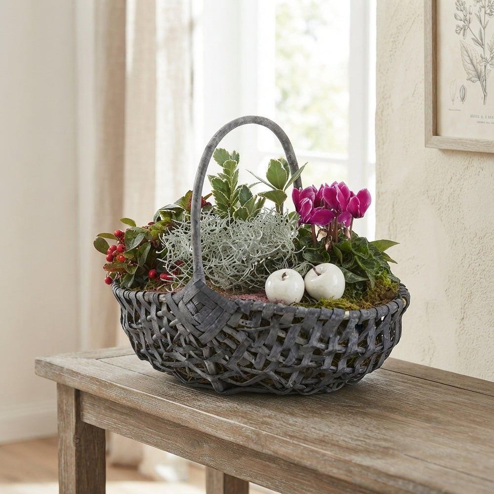 Mixed Colour Arrangement in Grey XL Harvest Basket