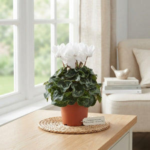 White Cyclamen persicum Midi – 10.5cm Pot