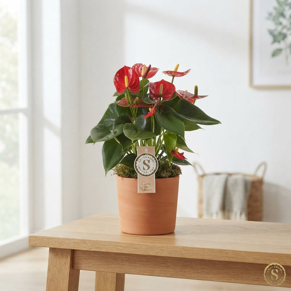 Mixed Anthurium Houseplant – 12cm Ceramic Pot