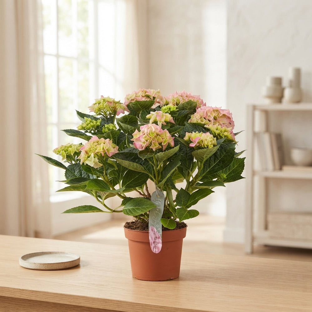 Pink Hydrangea macrophylla – 14cm Pot, 40cm High