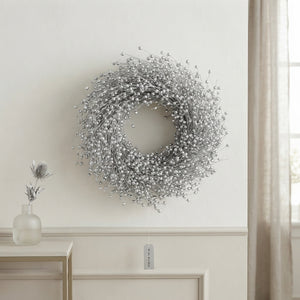 Silver Dried Flower Wreath – 30cm