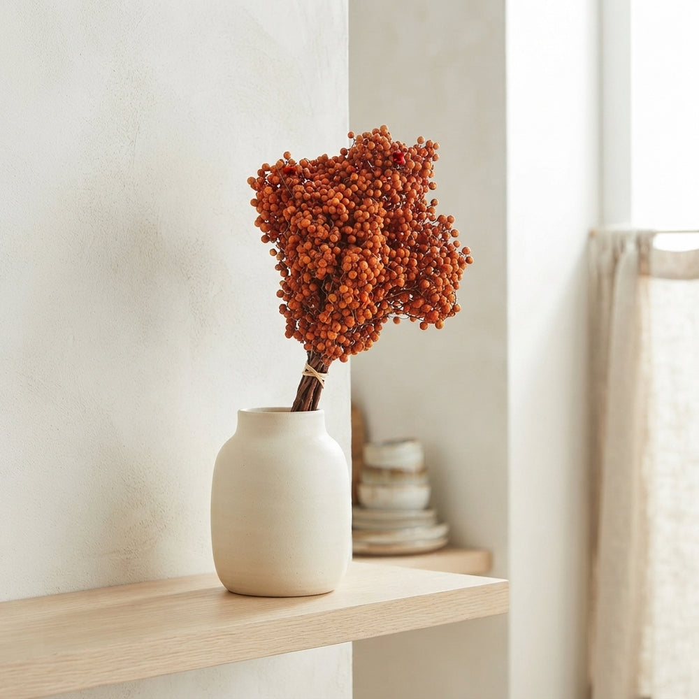 Tangerine Schinus Dried Flower Bunch