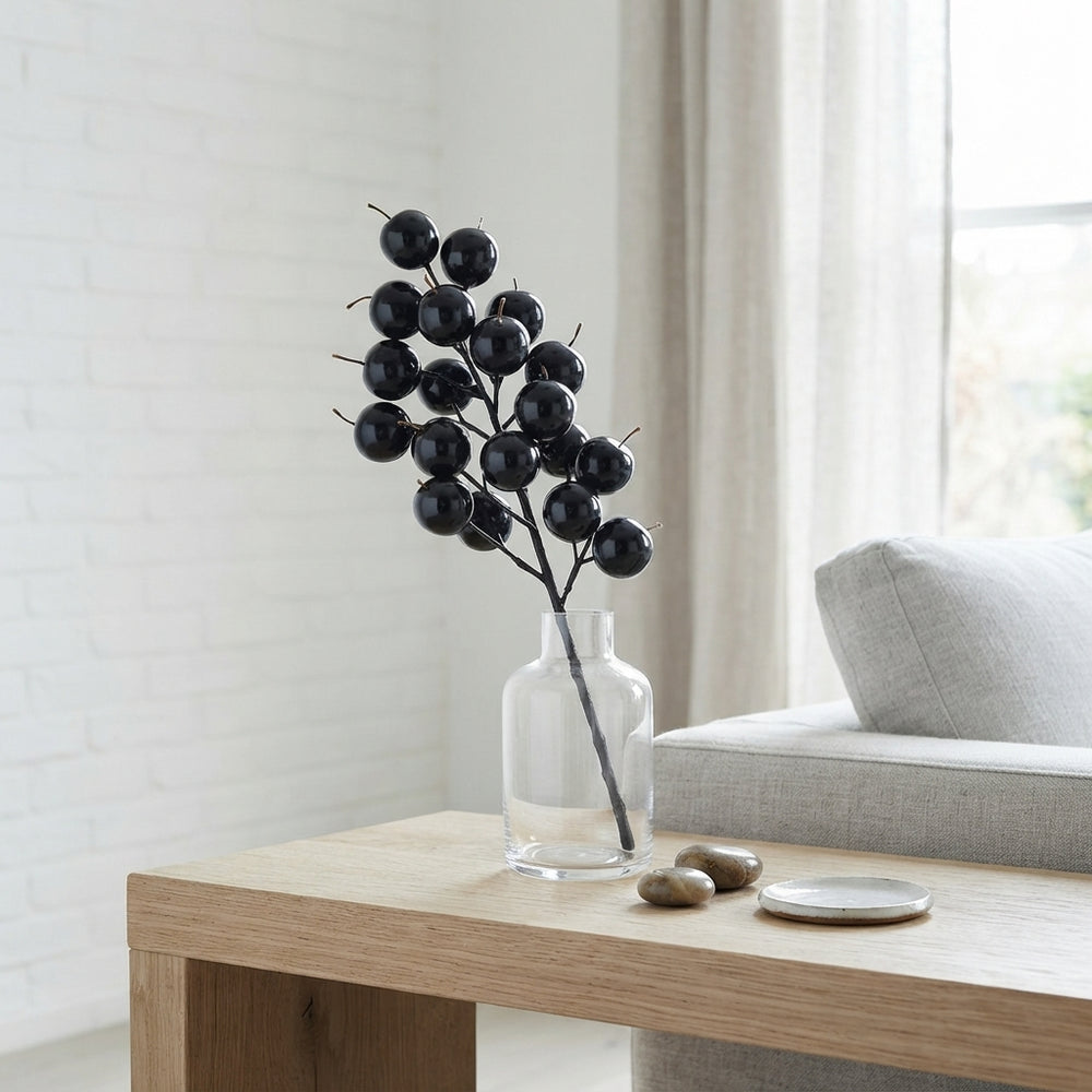 Black Wax Apple Decorative Stem