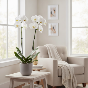 White Phalaenopsis Orchid (2 Stem) – 15cm Pot