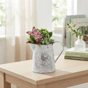 Mixed Garden Plant Arrangement in Zinc Pot – 12cm