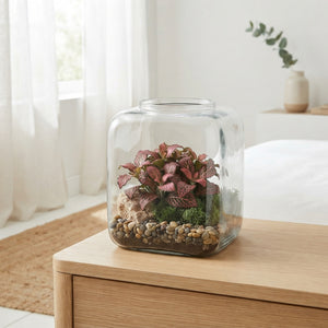 Round Indoor Glass Terrarium Arrangement – 19cm